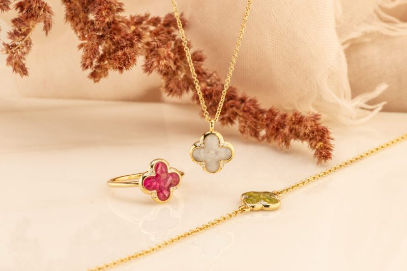 Klavertje vier ashanger met ketting | 925 zilver