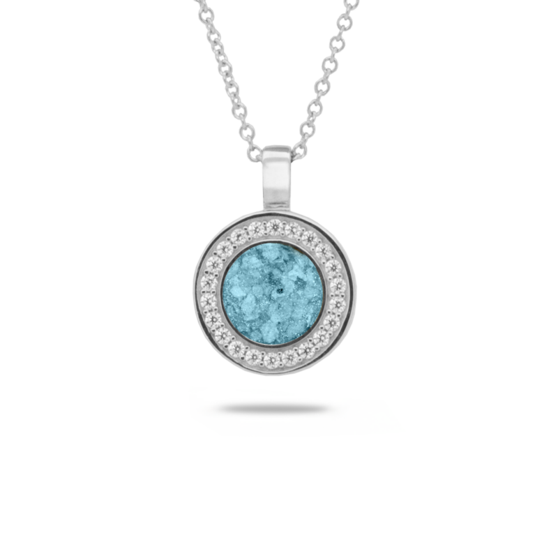 Ashanger met zirkonia en ketting | 925 zilver