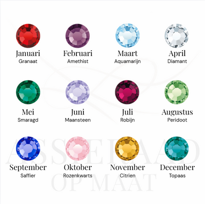 'Isa' | Dubbele geboortesteen armband met as