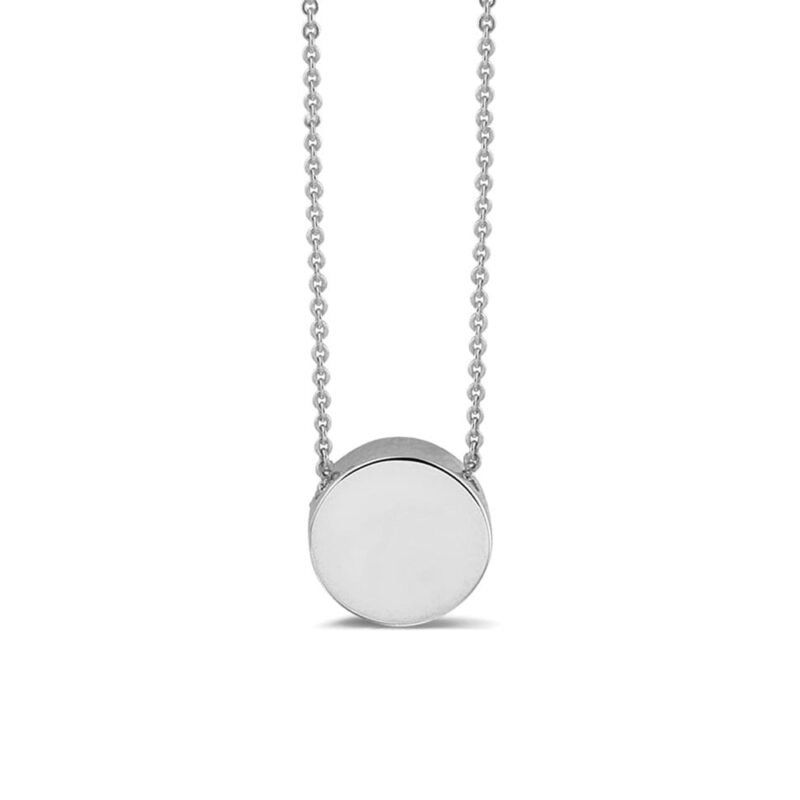 Mini rondje ashanger met ketting | 925 zilver