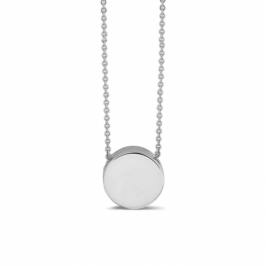 Mini rondje ashanger met ketting | 925 zilver