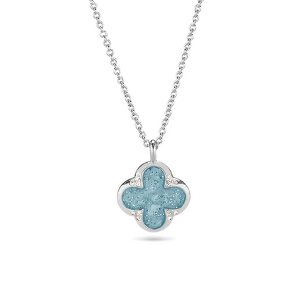 Klavertje vier ashanger met ketting | 925 zilver