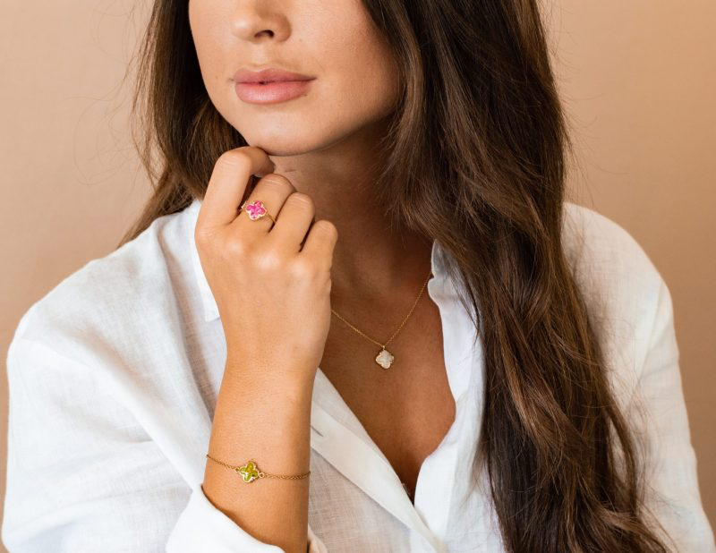 Klavertje vier ashanger met ketting | 925 zilver