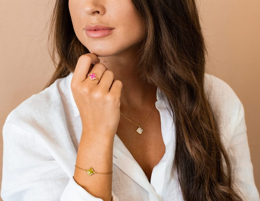 Klavertje vier ashanger met ketting | 925 zilver