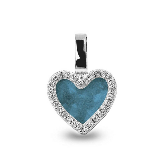 Hart ashanger met zirkonia | 925 zilver