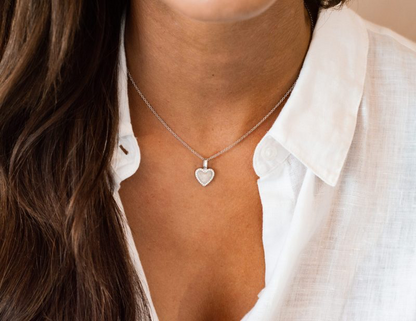 Hart ashanger met zirkonia | 925 zilver