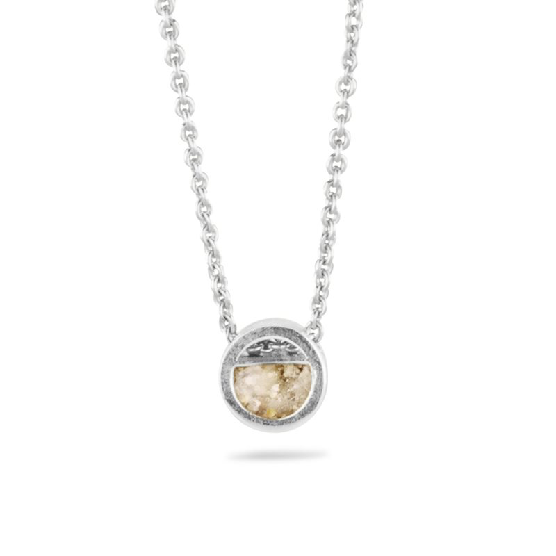 Ashanger met solitair zirkonia en ketting | 925 zilver