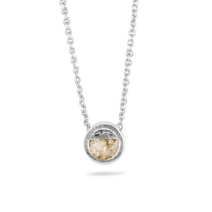 Ashanger met solitair zirkonia en ketting | 925 zilver