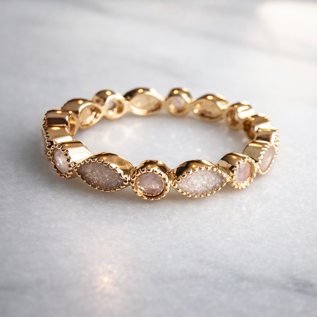 'Nova' | Massief gouden asring met geboortesteen